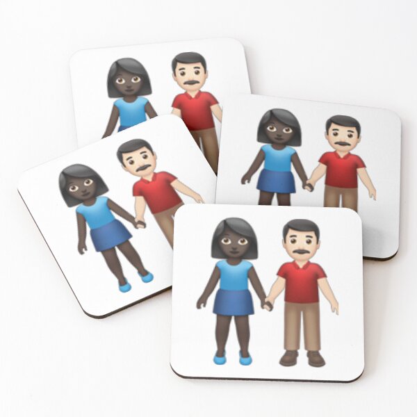 Item preview, Black Woman And White Man Holding Hands Emoji Pattern designed and sold by Popular-Gifts.