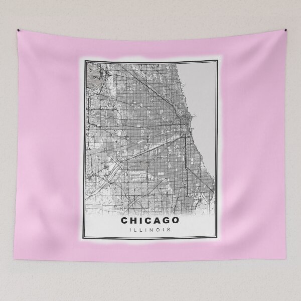 Item preview, Minimalist Pastel Pink Chicago Map designed and sold by Tamas Das.