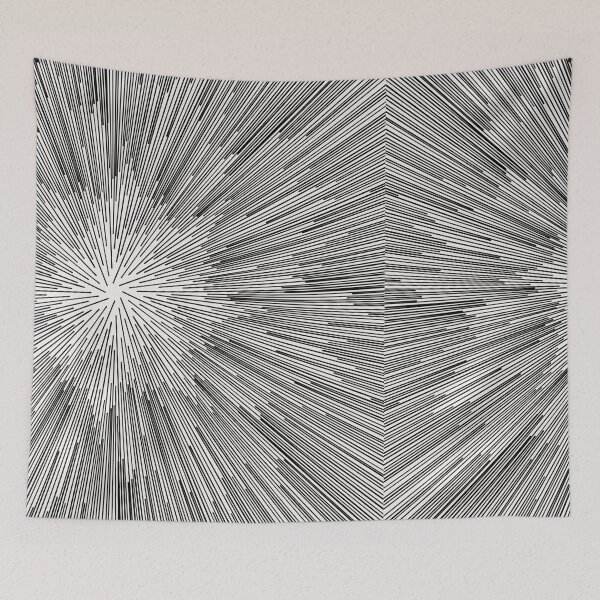 Item preview, Square Hyperdrive explosion - black lines on white background version designed and sold by DaveDanchuk.