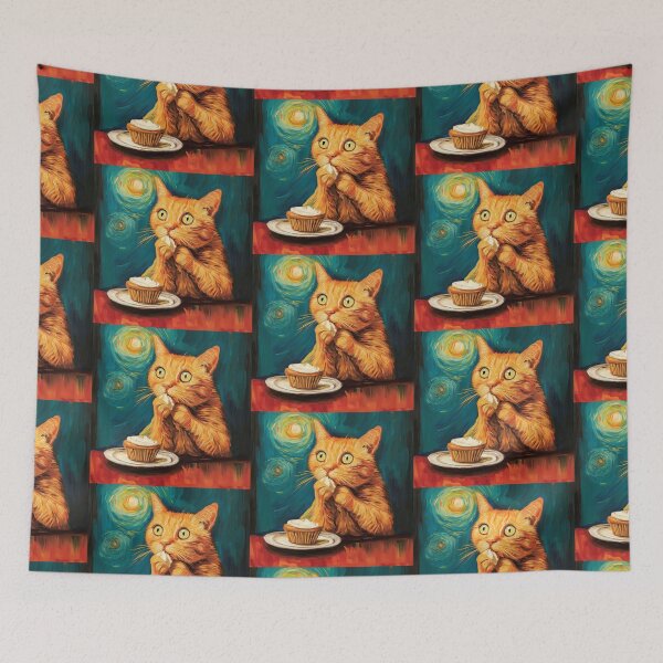 Item preview, Starry Night Starving Cat designed and sold by SmittenbyKitten.