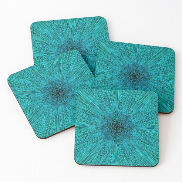 Item preview, Square Hyperdrive explosion - turquoise blue with green background version designed and sold by DaveDanchuk.