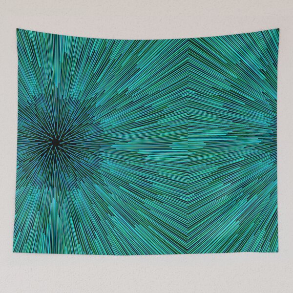 Item preview, Square Hyperdrive explosion - turquoise blue with green background version designed and sold by DaveDanchuk.