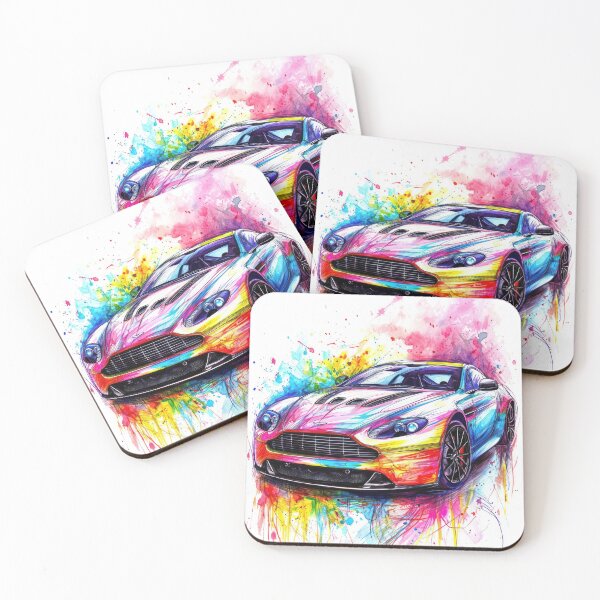 Item preview, Aston Martin V8 Vantage Colorful Drawing Art Poster designed and sold by Trendy Sticker & Merch Collection - Express Yourself.