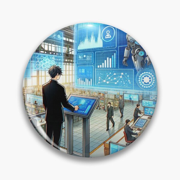 Item preview, Data analytics and AI in industrial engineering in anime style	 designed and sold by Custom-Print.