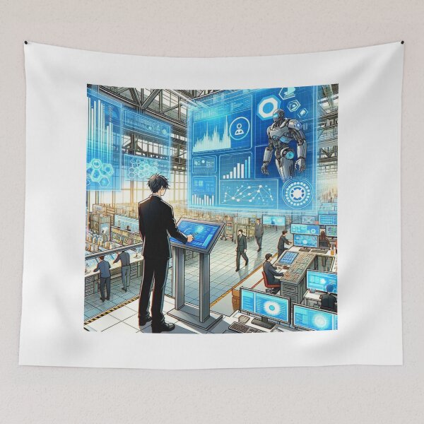 Item preview, Data analytics and AI in industrial engineering in anime style	 designed and sold by Custom-Print.