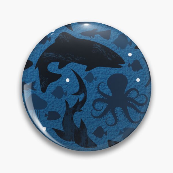 Item preview, Sharks and rays at night in the blue sea designed and sold by colorofmagic.