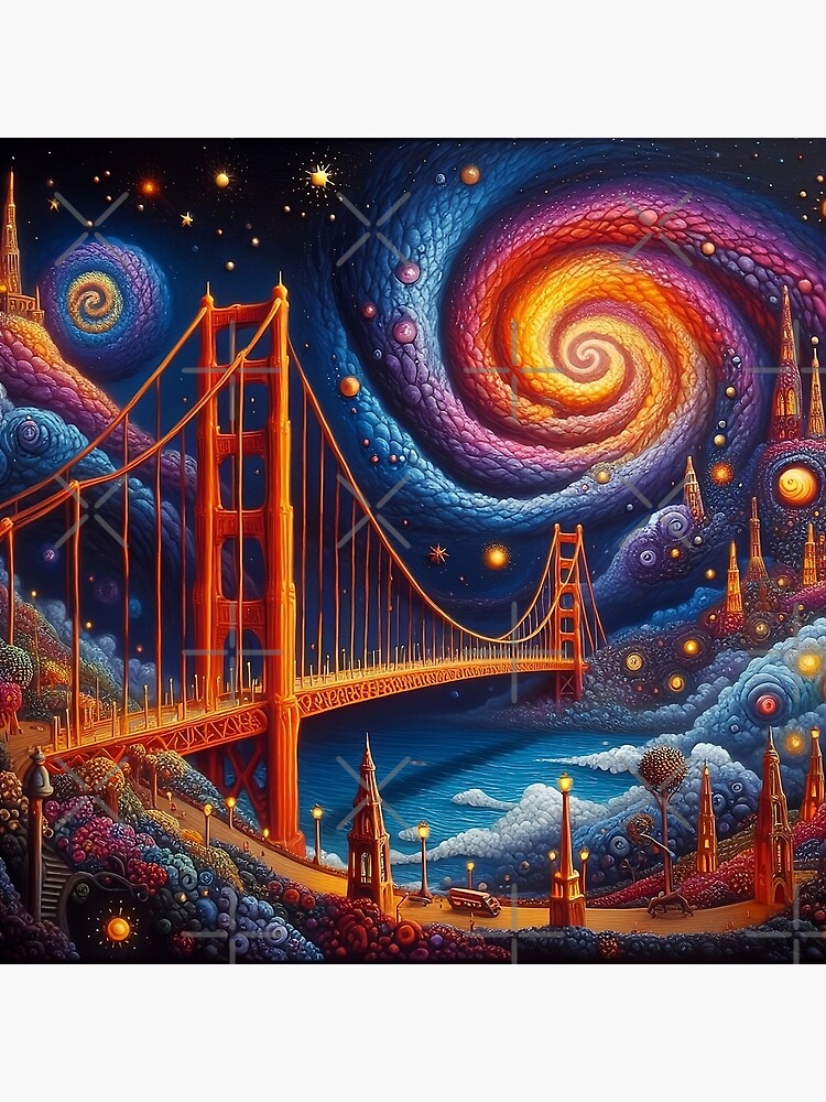 Thumbnail 3 of 3, Poster, Golden Gate Fantasy By Cynthia designed and sold by gWebberArts.