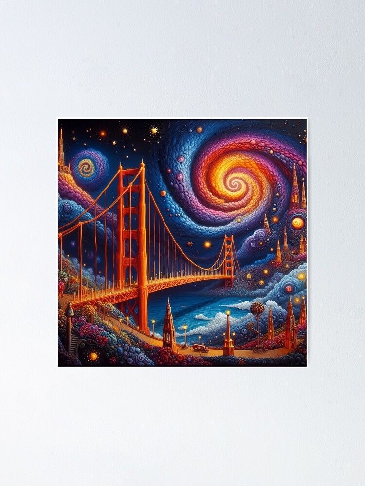 Thumbnail 1 of 3, Poster, Golden Gate Fantasy By Cynthia designed and sold by gWebberArts.