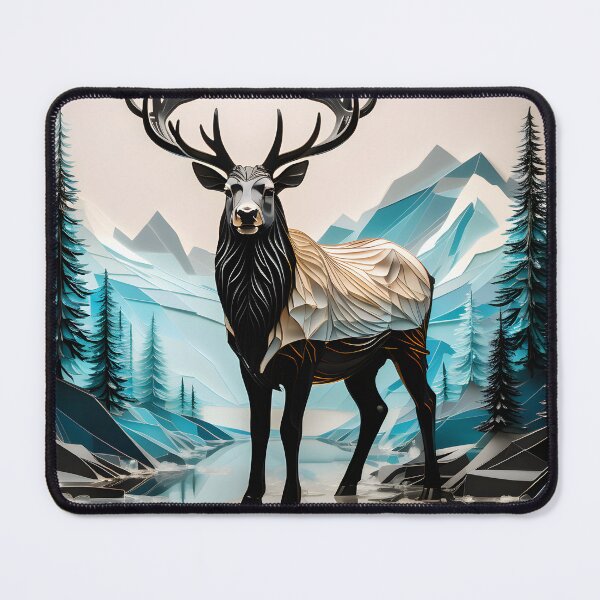 Item preview, Geometric Elk in the forest designed and sold by Cardsurveyors.