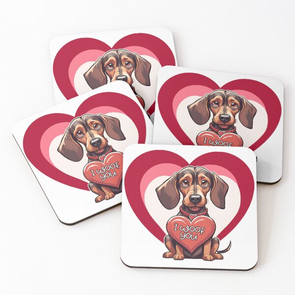 Item preview, Cute Valentine Dachshund "I Woof You" - Happy Valentine's Day  designed and sold by GoodyPaws.