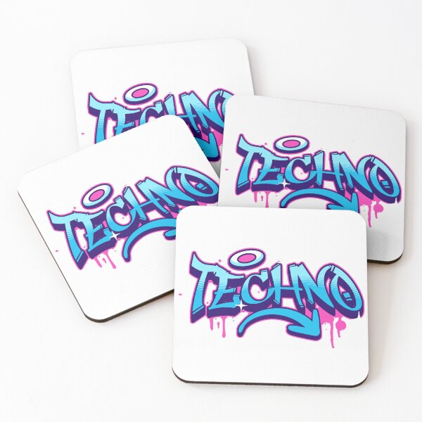 Item preview, TECHNO - Graffiti Tech (blue/pink)  designed and sold by Discothreadz.