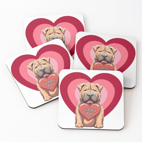 Item preview, Cute Valentine Shar Pei  "I Woof You" - Happy Valentine's Day  designed and sold by GoodyPaws.