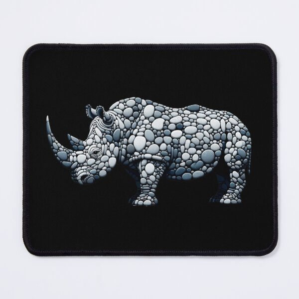 Item preview, Cobblestone Rhino - Pebble Art designed and sold by MachineDesigned.