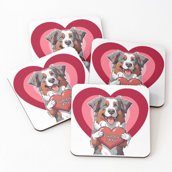 Item preview, Cute Valentine Aussie Dog  "I Woof You" - Happy Valentine's Day  designed and sold by GoodyPaws.