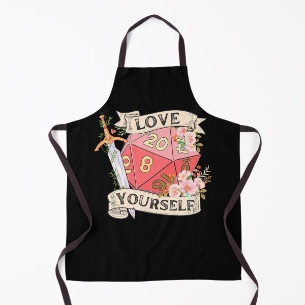 Item preview, LOVE YOURSELF: Cute D20 dnd dice, pink. Self love club positive affirmation designed and sold by DungeonAtelier.