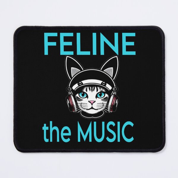 Item preview, Feline the Music Cute Cat with Headphones designed and sold by CMooreWorx.