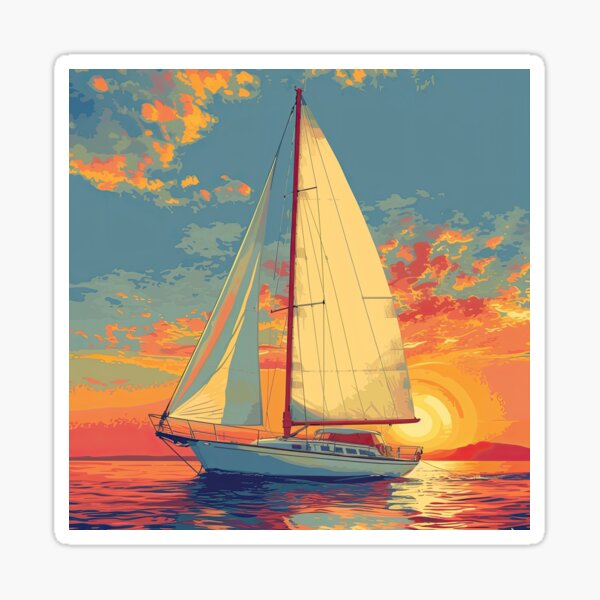 Item preview, Sailboat Sea Maritime Moon Ocean Nautical designed and sold by ArtHouseNiklas.