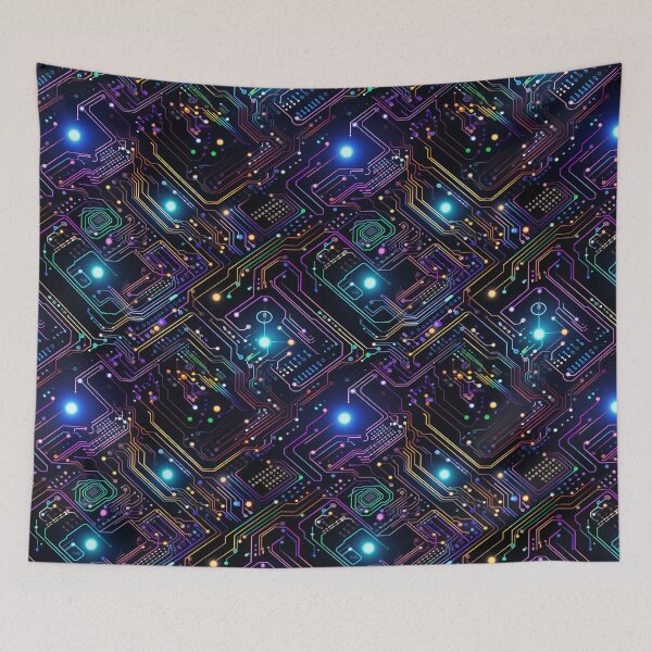 Item preview, Rainbow Circuit Board Technology Electronic Pattern  designed and sold by NikkofTime.