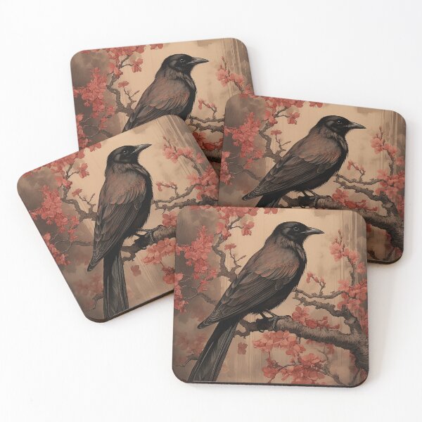 Item preview, Crow on tree designed and sold by WarmHeartedArt.