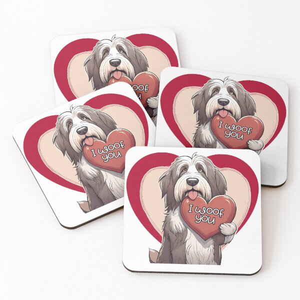 Item preview, Cute Valentine Bearded Collie Dog  "I Woof You" - Happy Valentine's Day  designed and sold by GoodyPaws.