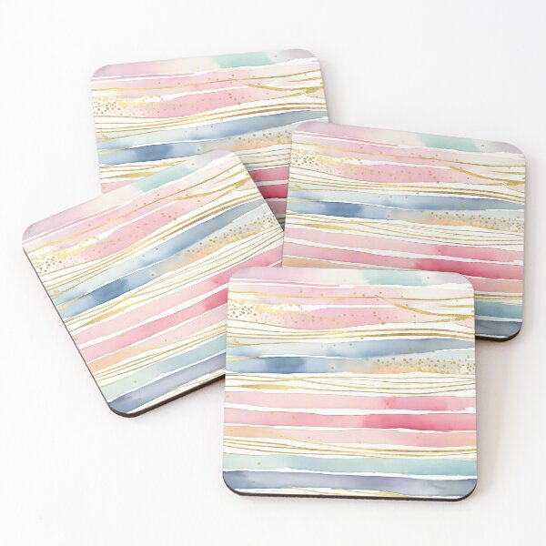 Item preview, Soft pastel stripes with gold flecks designed and sold by Naturitude.
