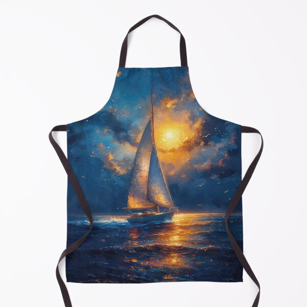 Item preview, Sailboat Sea Maritime Moon Ocean Nautical designed and sold by ArtHouseNiklas.