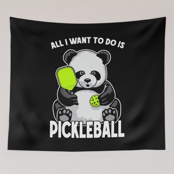 Item preview, Panda Pickleball All I Want To Do Is Cute Funny Bear Player designed and sold by GrandeDuc.