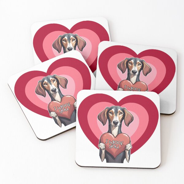 Item preview, Cute Valentine Saluki Dog  "I Woof You" - Happy Valentine's Day  designed and sold by GoodyPaws.