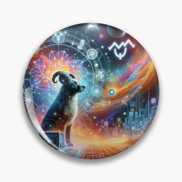 Artikelvorschau, Aquarius: Cosmic Canine of Innovation entworfen und verkauft von ZodiBlend.