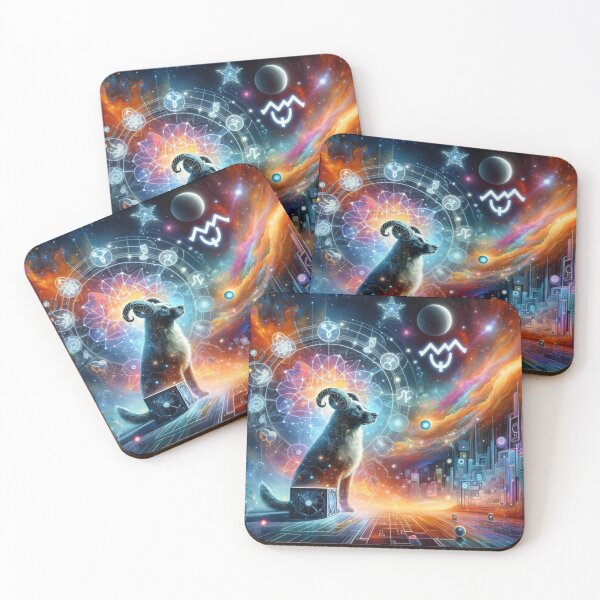 Item preview, Aquarius: Cosmic Canine of Innovation designed and sold by ZodiBlend.