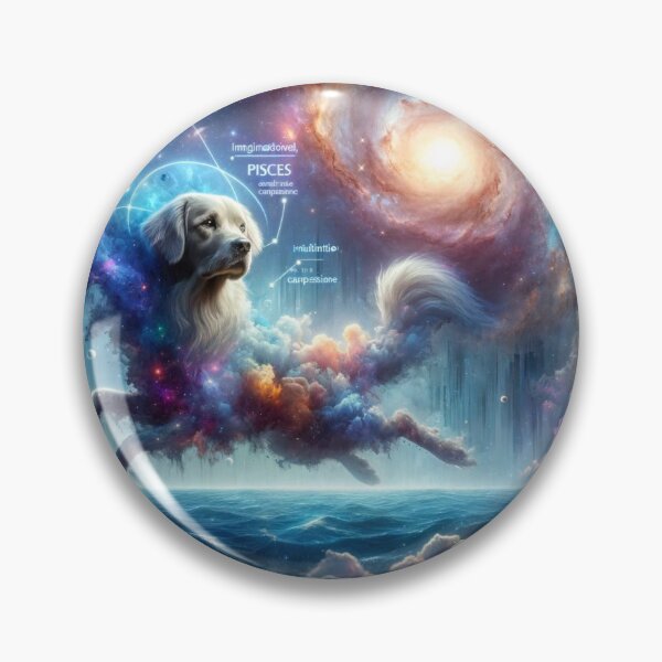 Item preview, Pisces: Cosmic Canine of Dreams designed and sold by ZodiBlend.