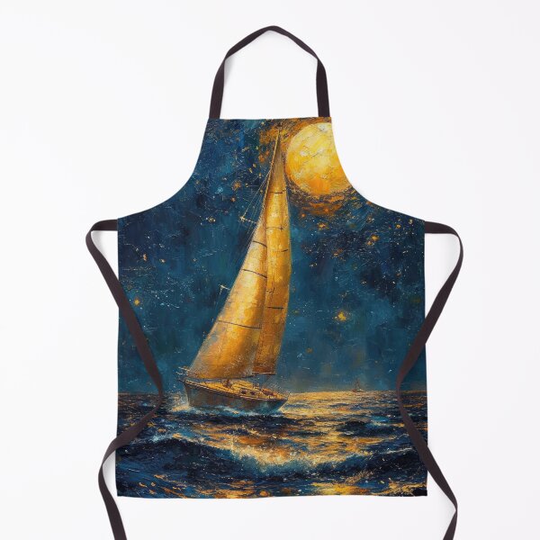 Item preview, Sailboat Sea Maritime Moon Ocean Nautical designed and sold by ArtHouseNiklas.