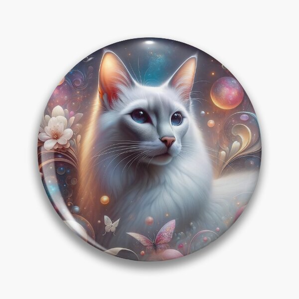 Item preview, Enchanted Gaze: The Oriental Cat in its Floral Cosmos designed and sold by ArtemioVisions.
