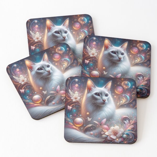 Item preview, Enchanted Gaze: The Oriental Cat in its Floral Cosmos designed and sold by ArtemioVisions.