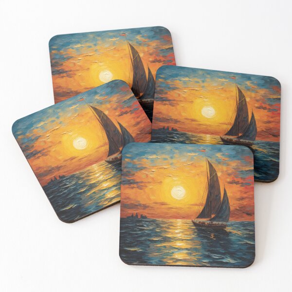Item preview, Sailboat Sea Maritime Moon Ocean Nautical designed and sold by ArtHouseNiklas.