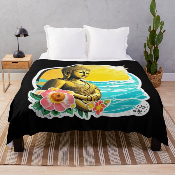 Item preview, Meditating Buddha on a Hawaiian Beach with Ocean Waves designed and sold by NautiChic.