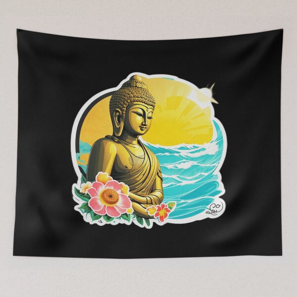 Item preview, Meditating Buddha on a Hawaiian Beach with Ocean Waves designed and sold by NautiChic.