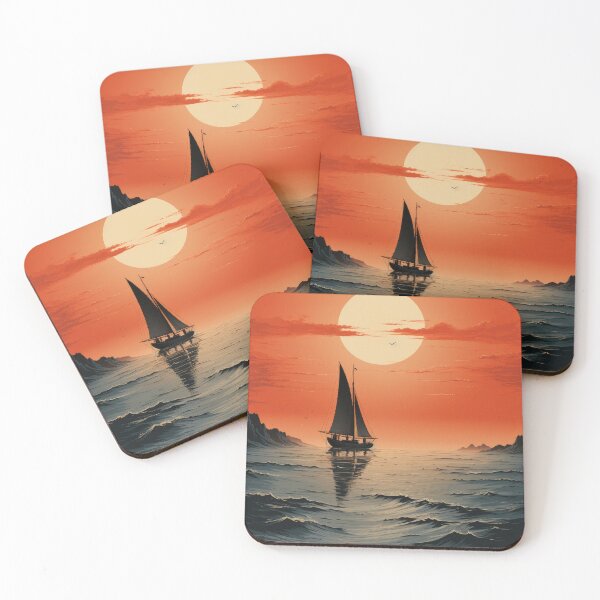Item preview, Sailboat Sea Maritime Moon Ocean Nautical designed and sold by ArtHouseNiklas.