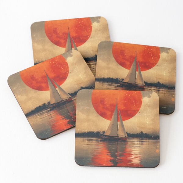 Item preview, Sailboat Sea Maritime Moon Ocean Nautical designed and sold by ArtHouseNiklas.