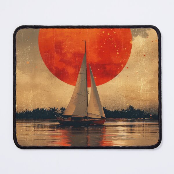 Item preview, Sailboat Sea Maritime Moon Ocean Nautical designed and sold by ArtHouseNiklas.