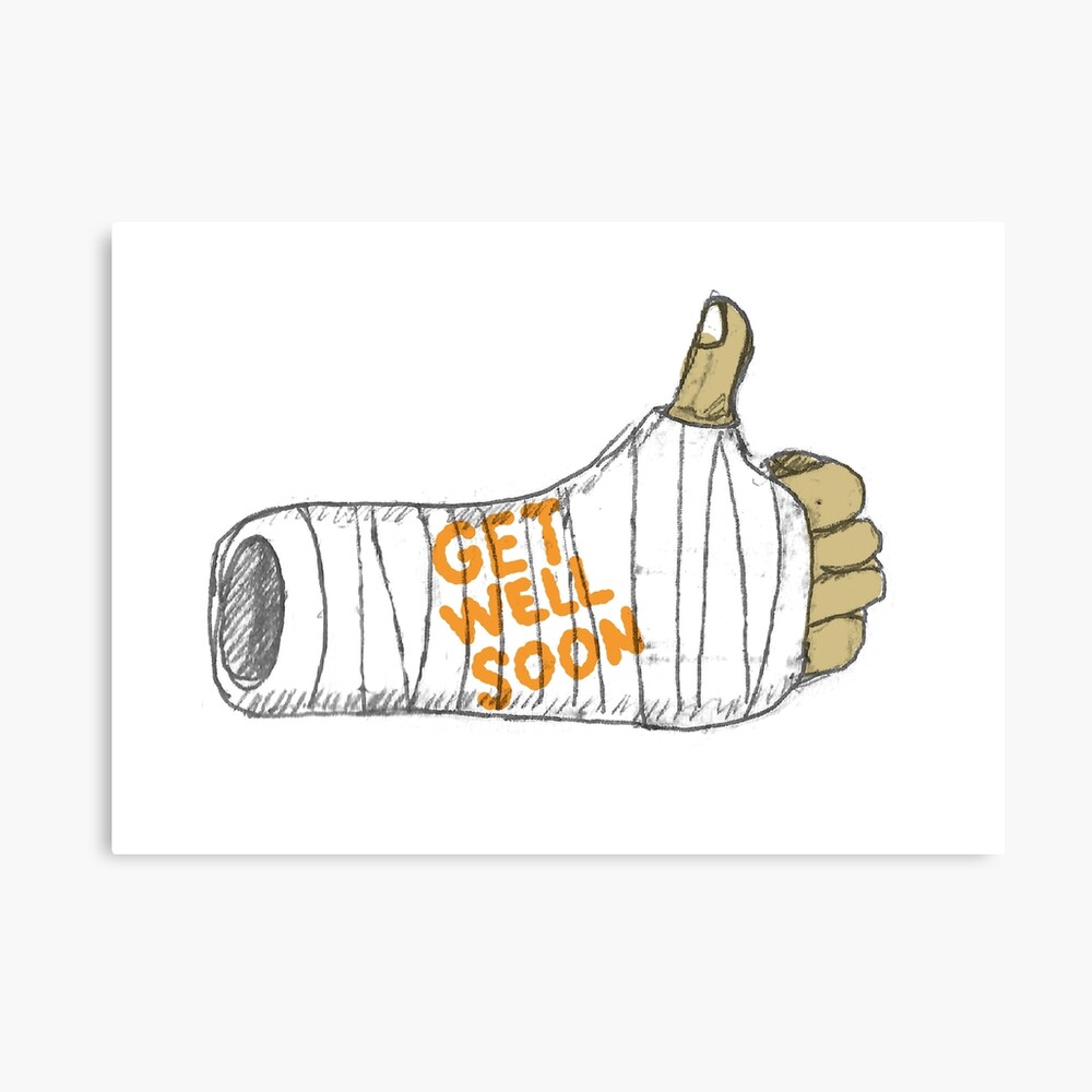 get well soon broken arm thumbs up Art Print for Sale by sixsixninenine |  Redbubble