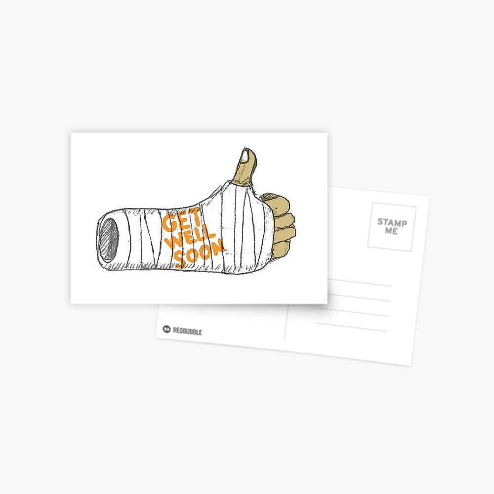 Arm Gebrochen Lustig Gute Besserung Armbruch "Gute Besserung gebrochener Arm Daumen hoch" Postkarte von