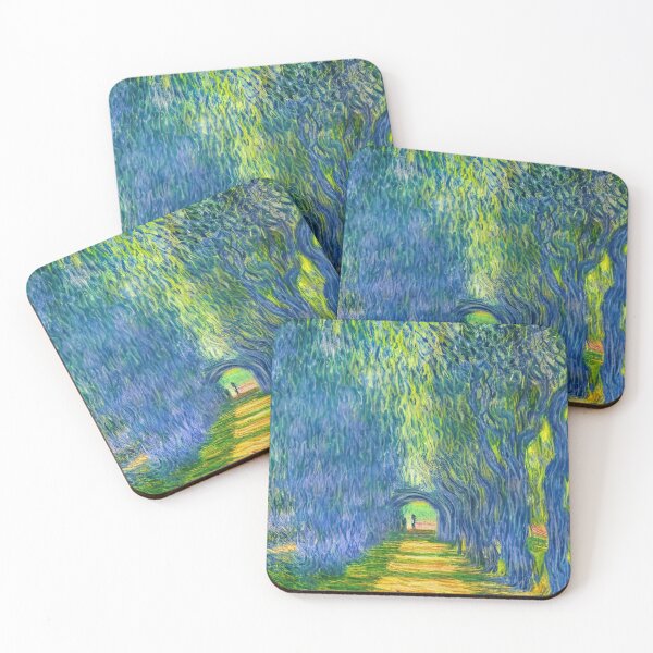 Item preview, Tunnel of trees and leaves oil painting in Monet Claude style with rough strokes designed and sold by Dominika Farkašová.