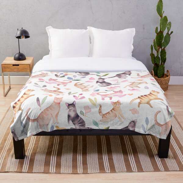 Item preview, Cats and Flower Pattern designed and sold by RiawsShop.