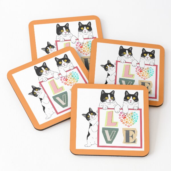 Item preview, Love Trio! Black & White Cats designed and sold by EyeArt Studio.
