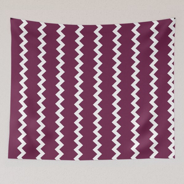 Item preview, Maroon White Zigzag Geometric Triangle Qatar Flag Arabic Doha Strong Proud Pattern designed and sold by PenguinForests.