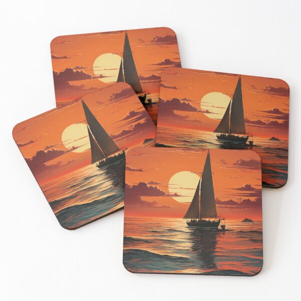 Item preview, Sea Maritime Moon Ocean Nautical Sailboat designed and sold by ArtHouseNiklas.