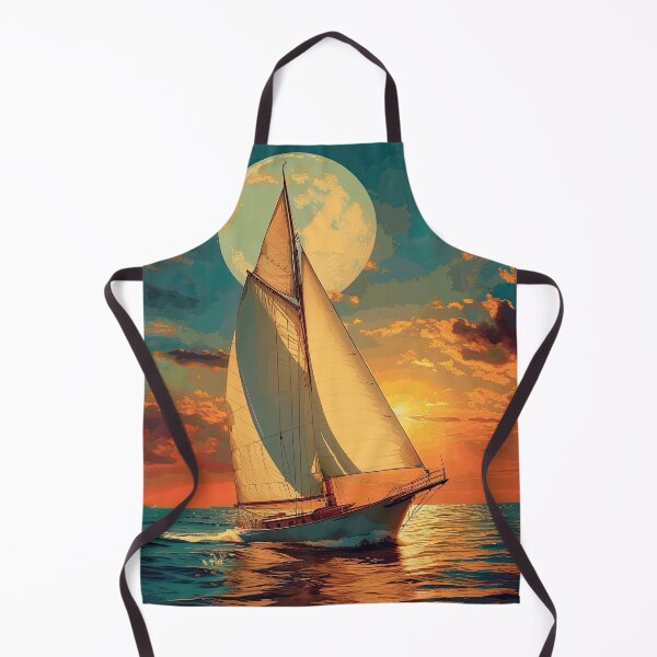 Item preview, Sea Maritime Moon Ocean Nautical Sailboat designed and sold by ArtHouseNiklas.