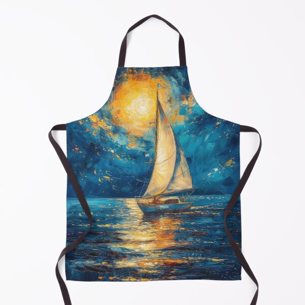 Item preview, Sea Maritime Moon Ocean Nautical Sailboat designed and sold by ArtHouseNiklas.