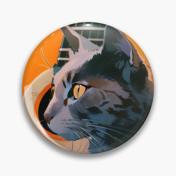 Artikelvorschau, Graue Katze und Gitarre entworfen und verkauft von illustrationMat.